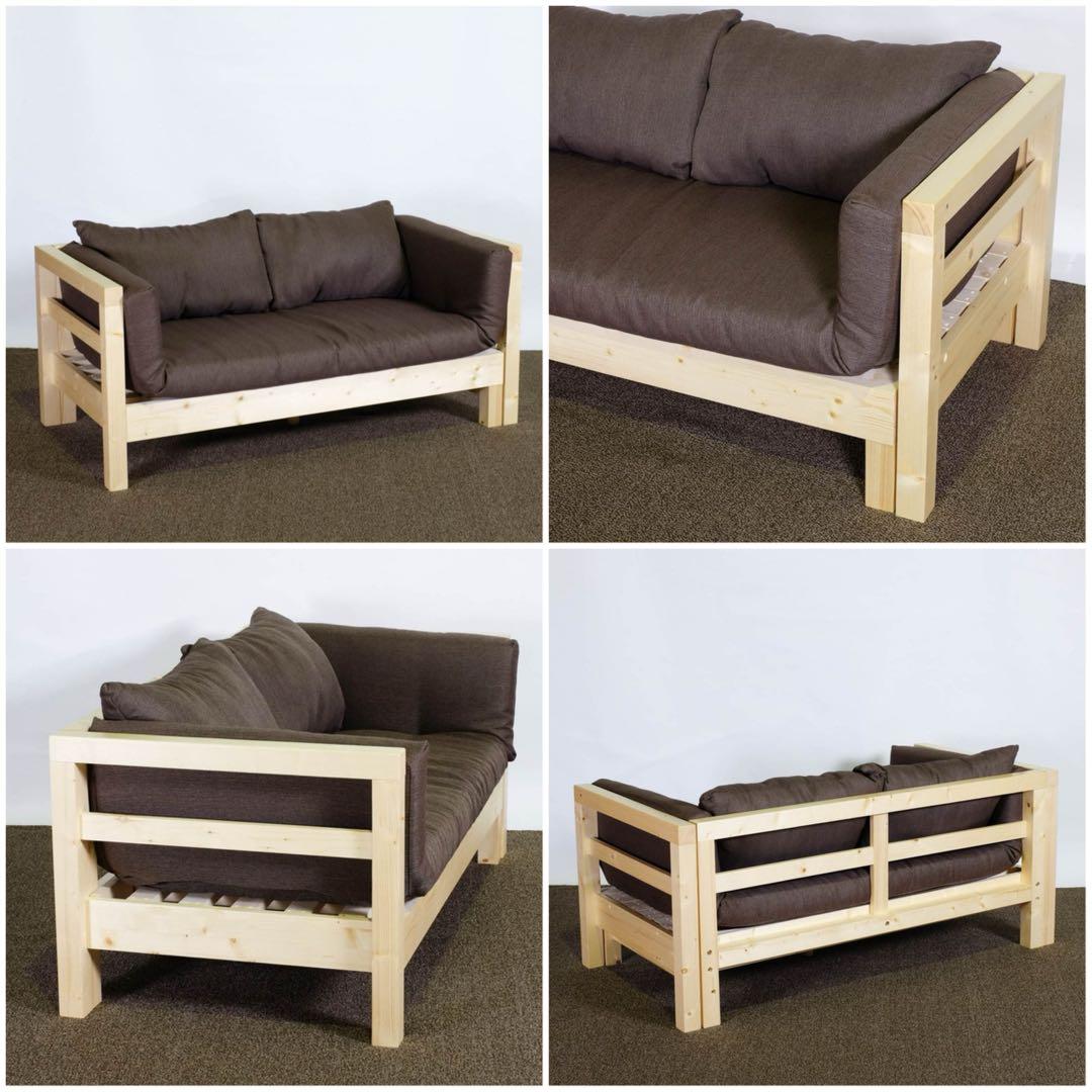 H 新品 北欧 パイン材 ソファベッド すのこ グリーン 緑 ソファ カントリー