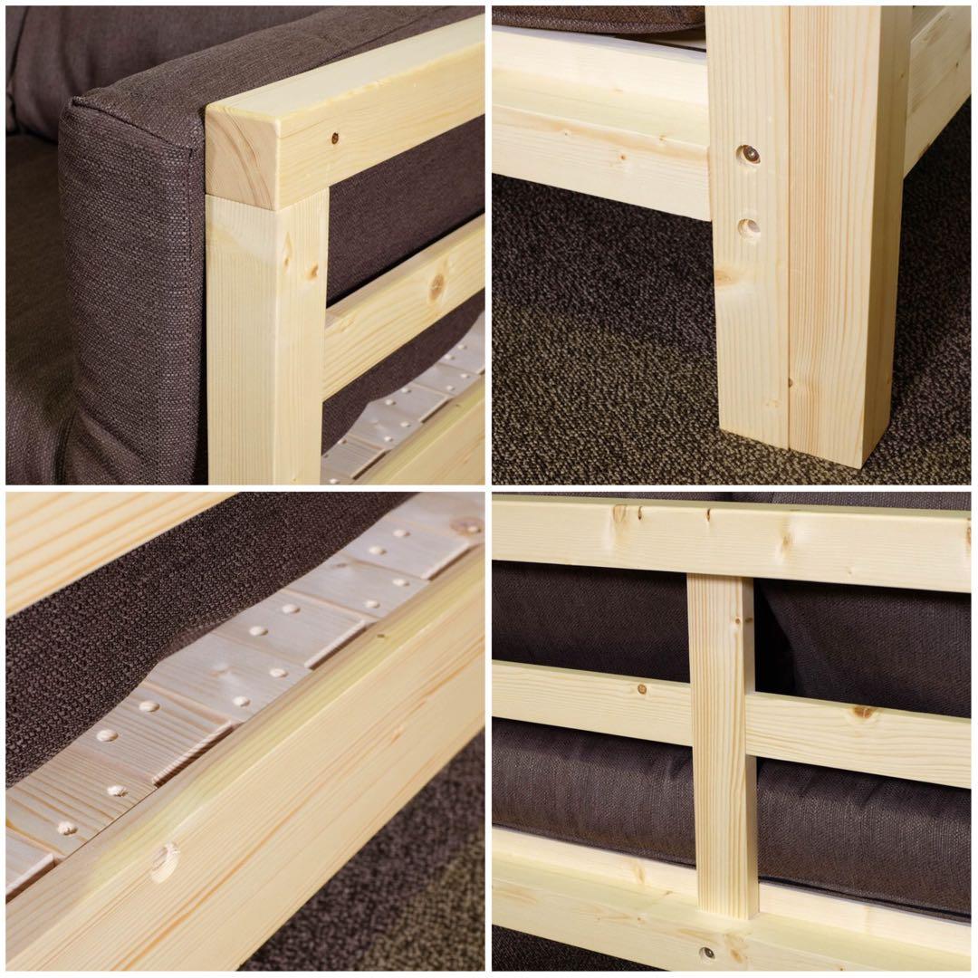 H 新品 北欧 パイン材 ソファベッド すのこ グリーン 緑 ソファ カントリー