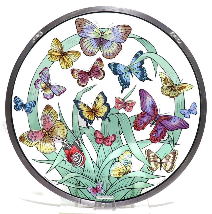 17匹の蝶々 ヴィンテージ ステンドグラス 大型 バタフライ グラスマスターズ社