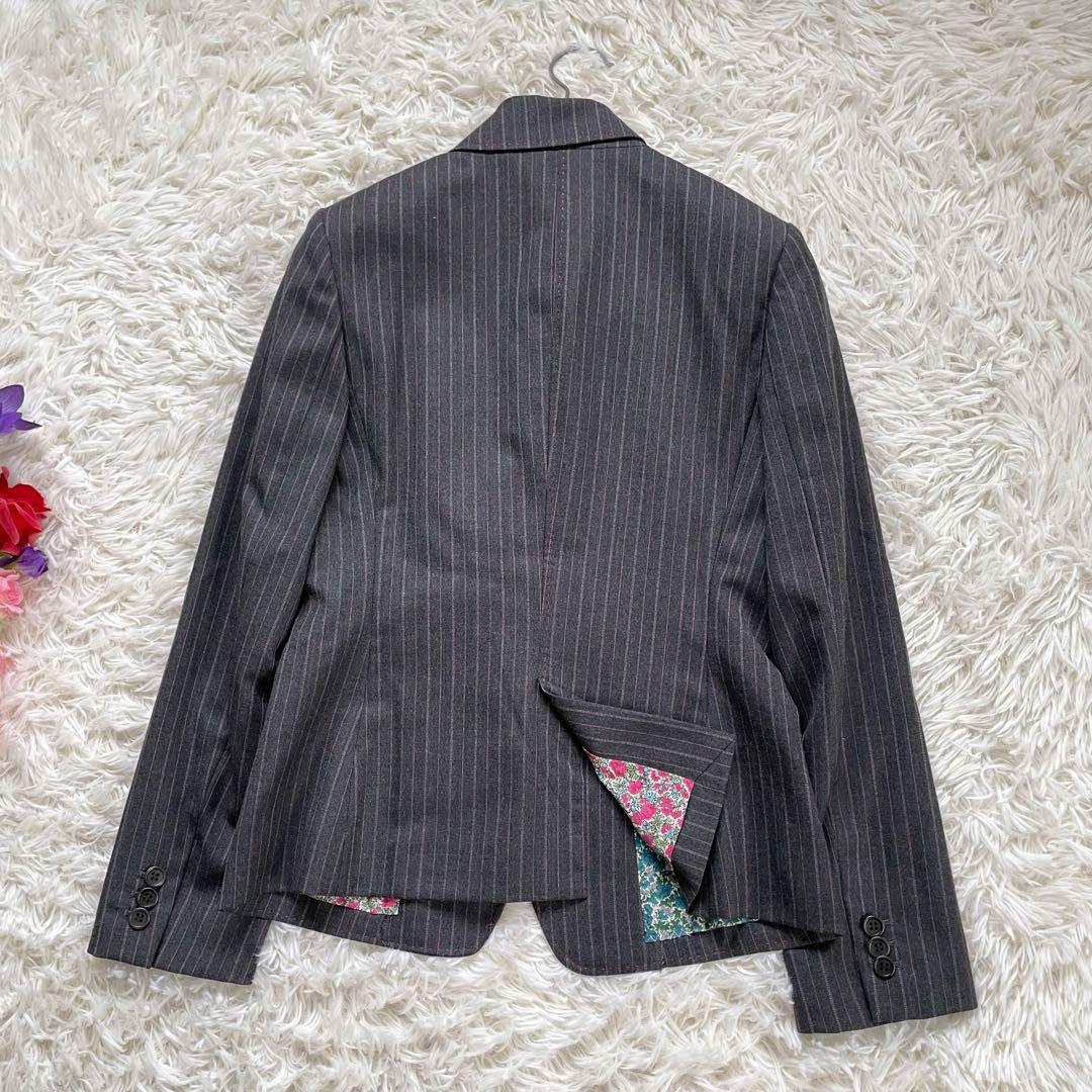 Paul Smith BLACK グレーストライプ裏地フラワーマルチパンツスーツ