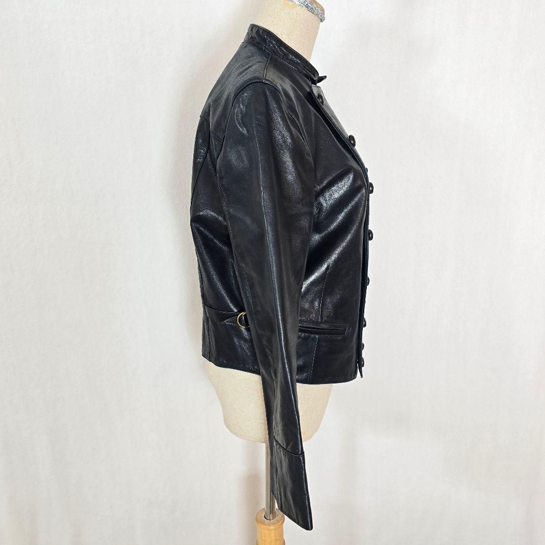 agnes b. SPECIAL レザーライダース ダブル 黒 M相当