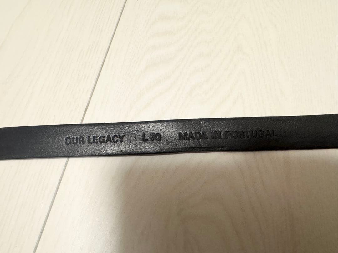 OUR LEGACY ブラックレザー ベルト 70