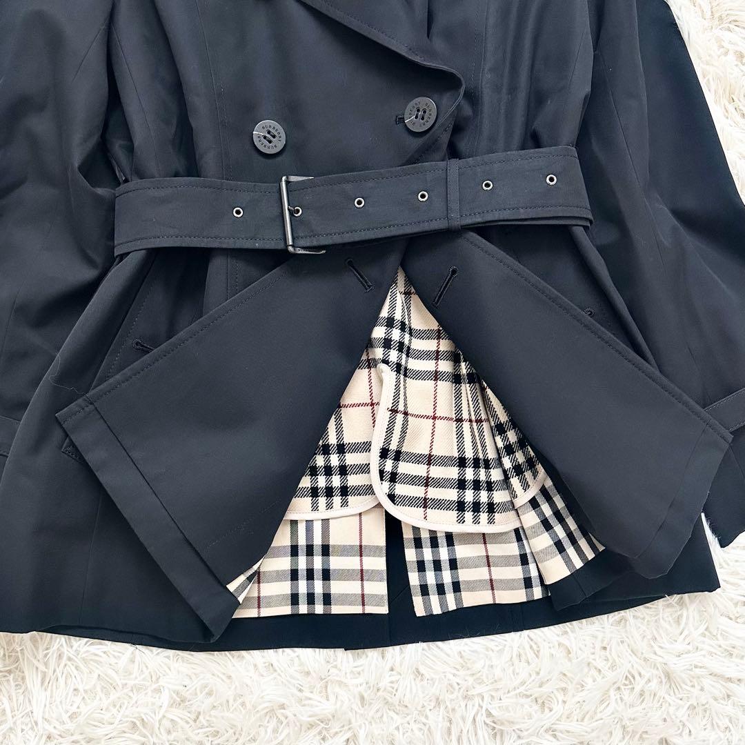 極美品✨️バーバリー ライナー付 ノバチェック トレンチコート 黒 M ベルト