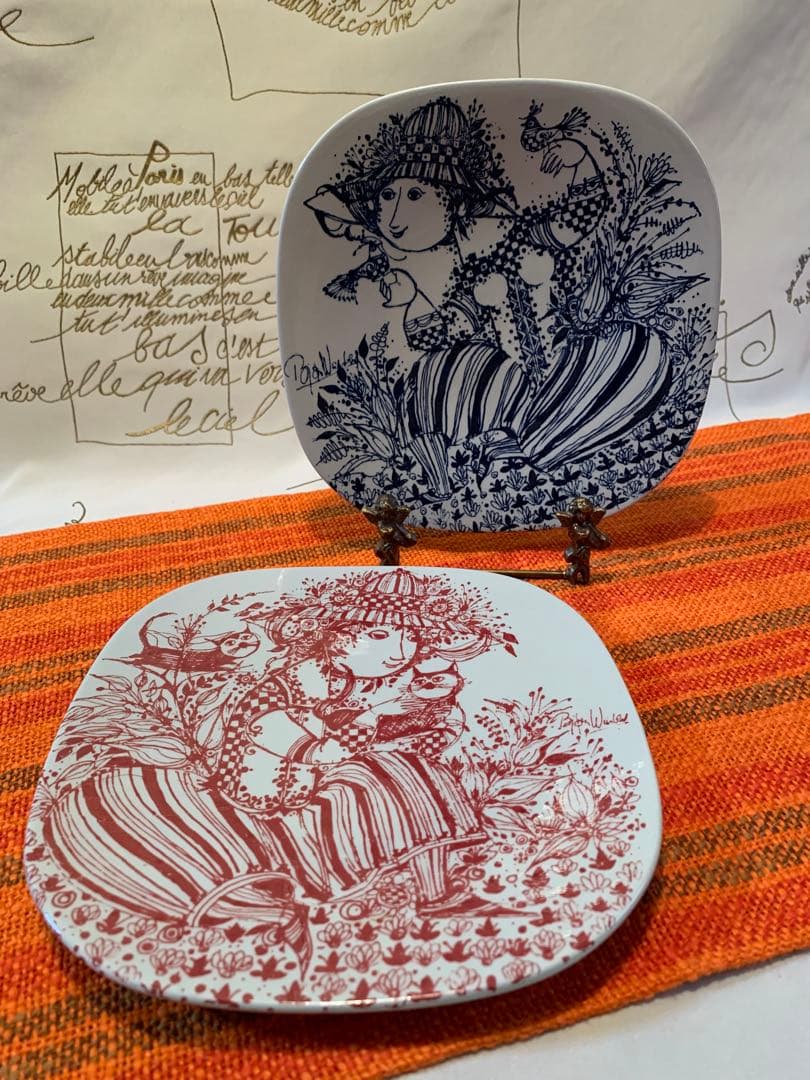 ビヨンヴィンブラッド　特価！可愛いニモール窯2枚セット・ペアで飾って下さい！