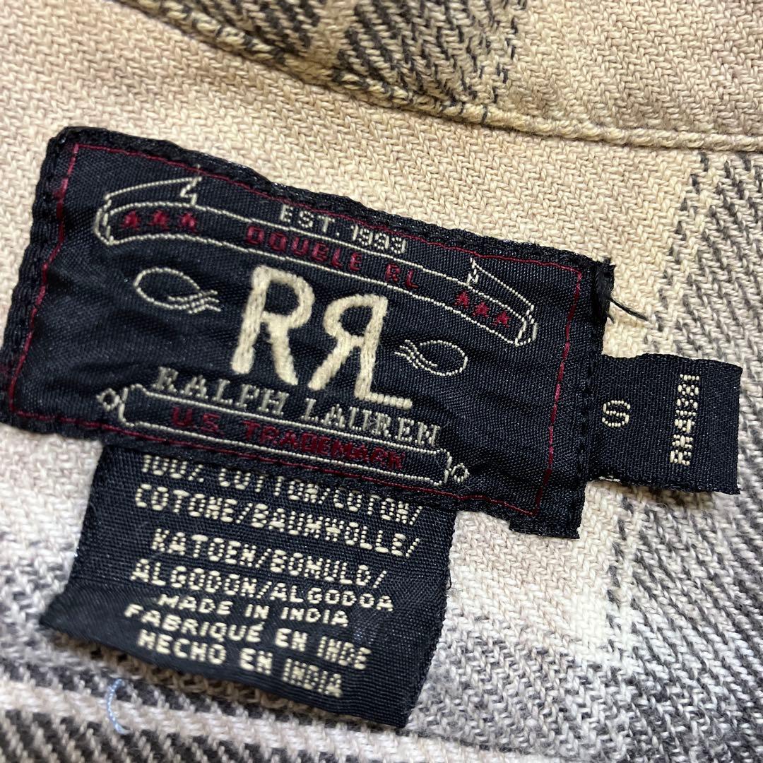 RRL ダブルアールエル　長袖シャツ　チェック　Sサイズ