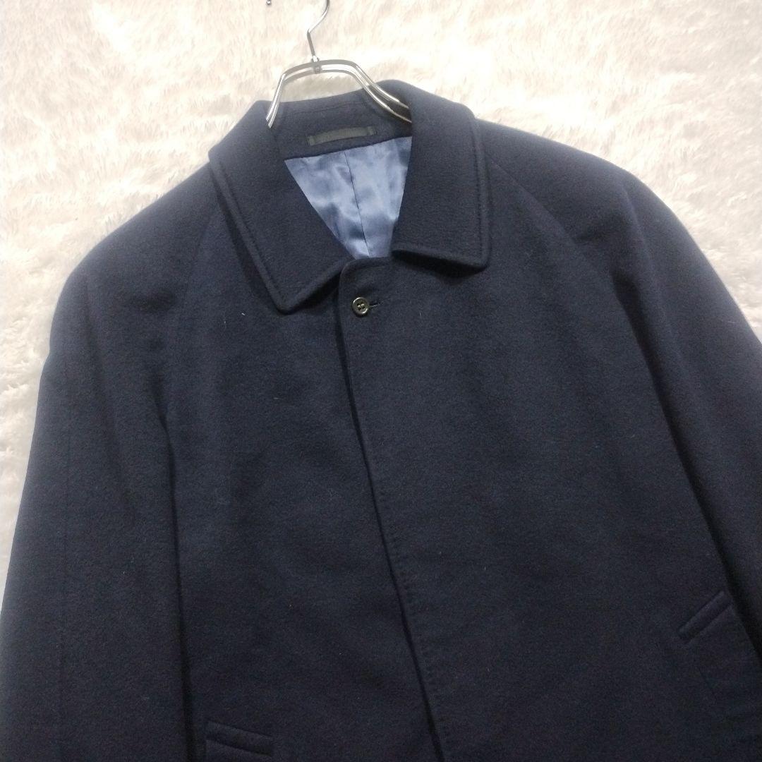 極上品　カシミヤ100％　ロロピアーナ社製　ステンカラーコート　S〜M　ネイビー