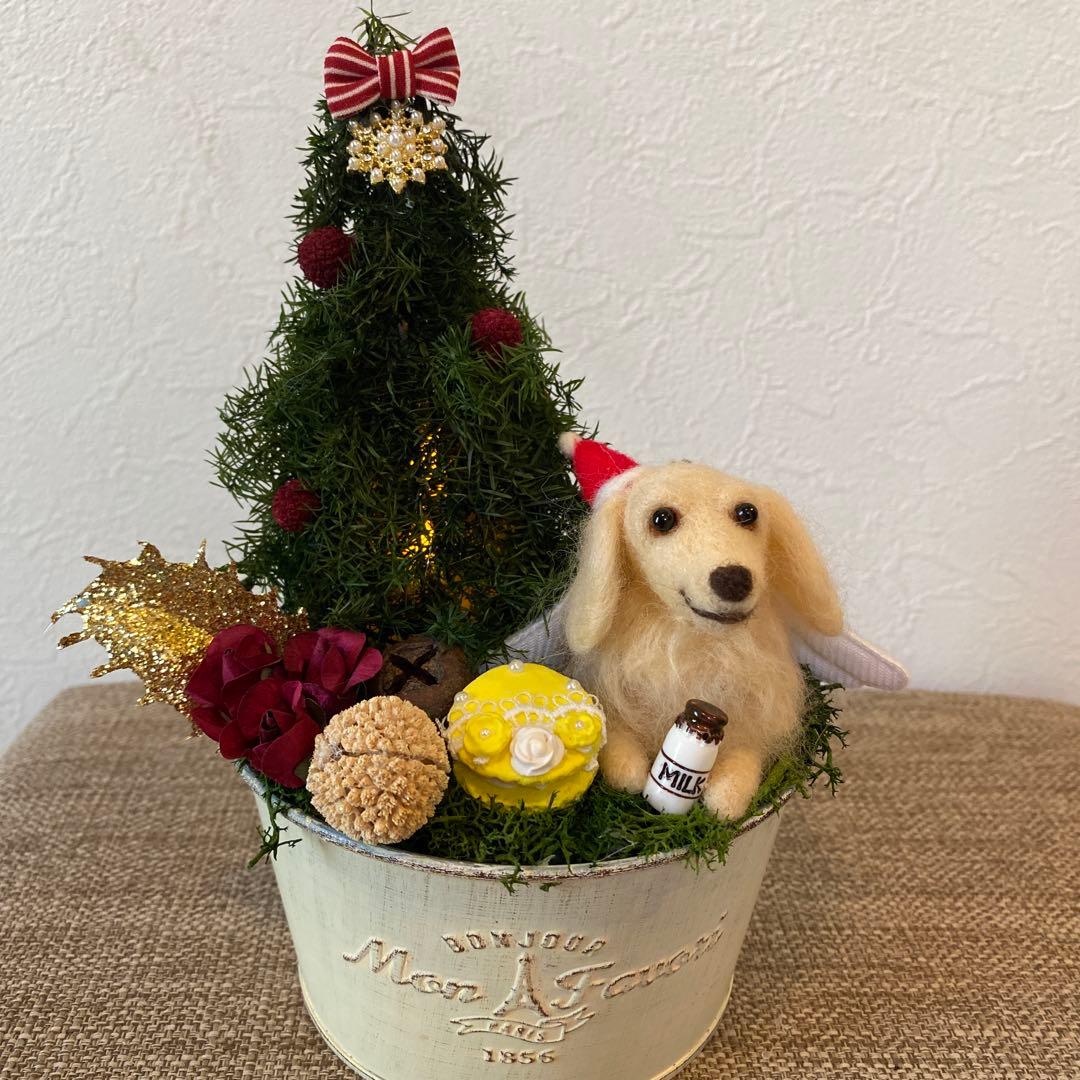 クリスマスアレンジ&ダックスちゃん
