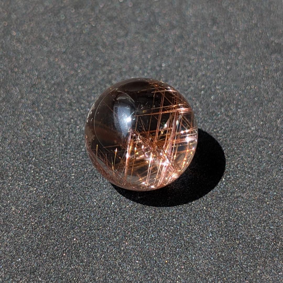 一点物 金運上昇 オブジェ 十字架内包 ブロンズルチル スフィア 16.5mm