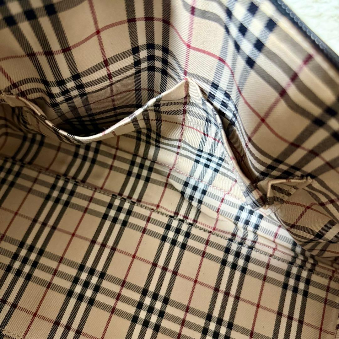 希少✨Burberry ミニボストン オールレザー ノバチェック ブラック