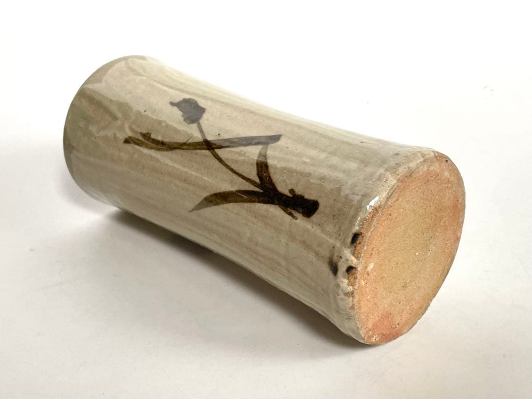 陶芸家　人間国宝　濱田庄司　浜田庄司　花生　花入　花瓶　トウキビ文　筒花入　共箱