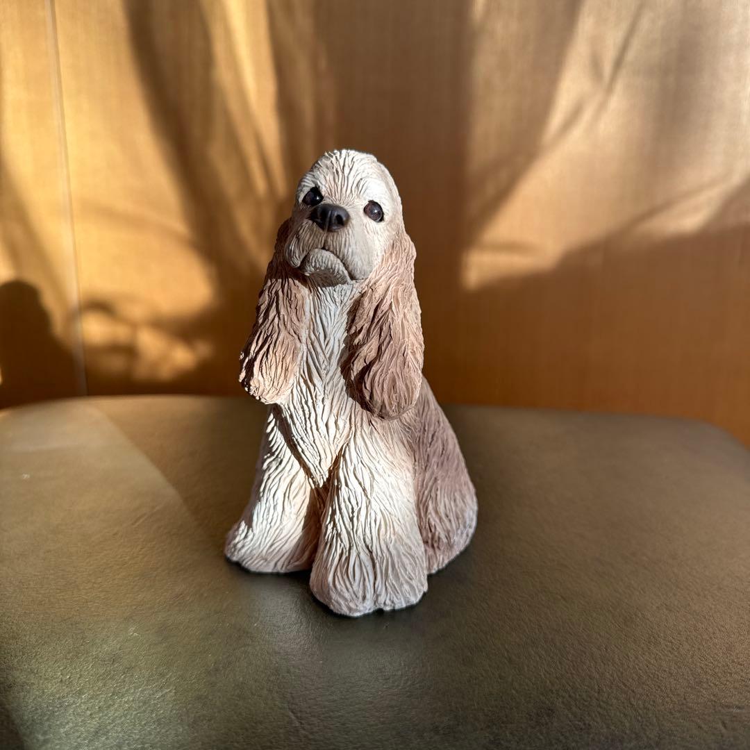 コッカースパニエル 置物　バフ　サンディキャスト