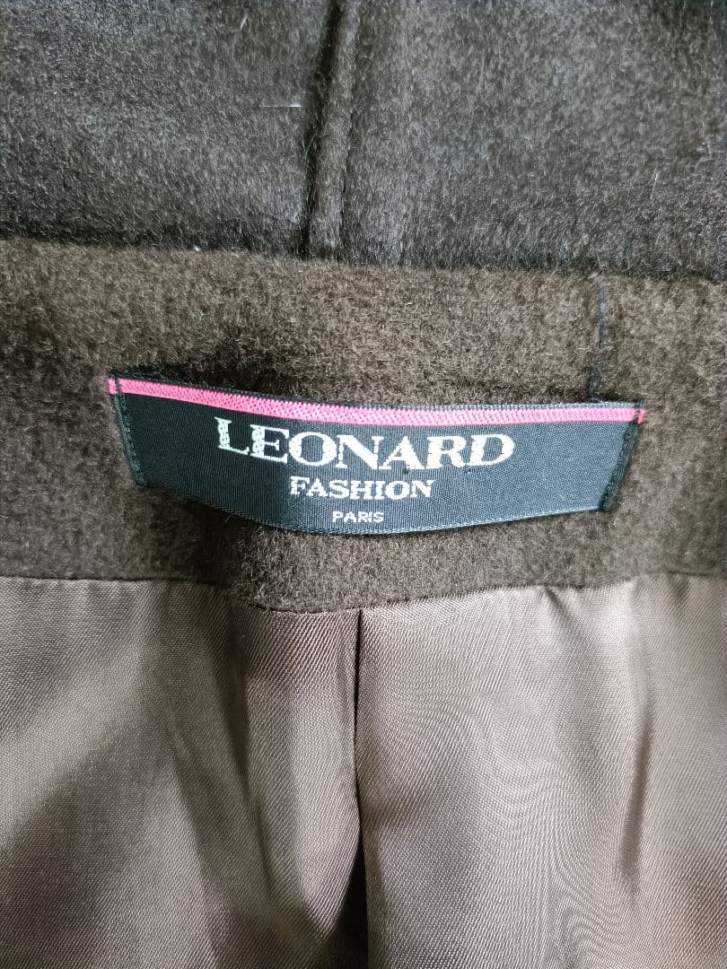 LEONARD ロングコート【L相当】【カシミヤ×フォックス×アンゴラ×ウール】