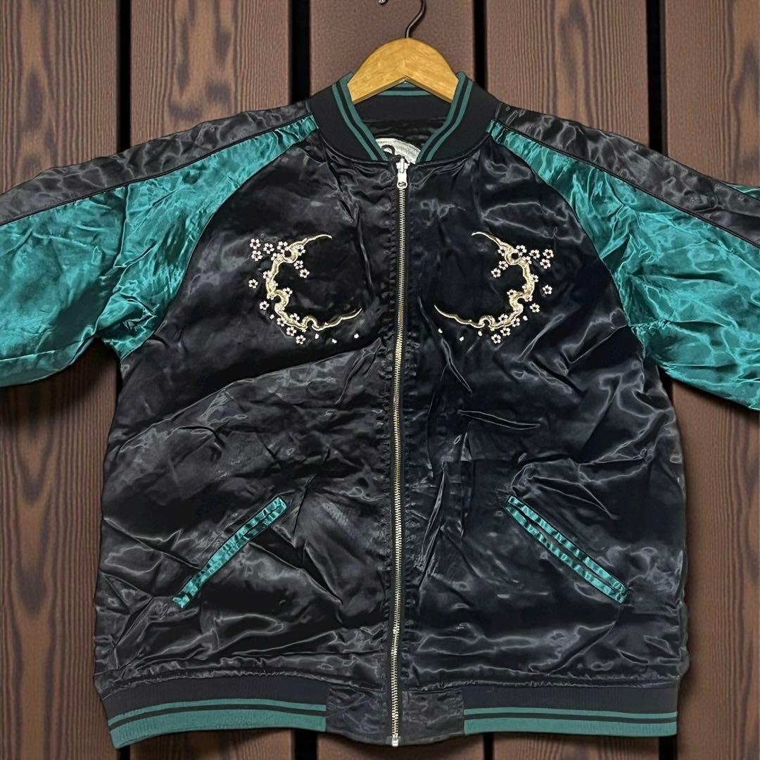 リバーシブル　スカジャン　二姫　和柄　絡繰魂 抜刀娘　XL