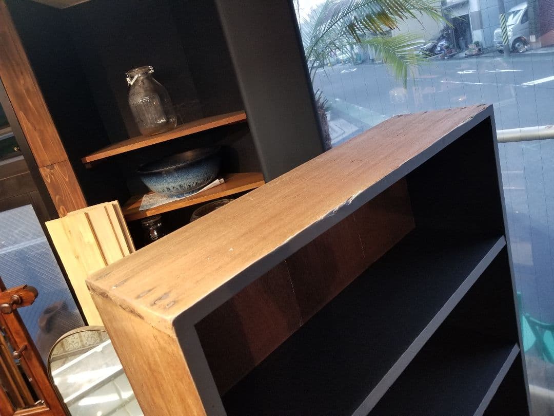 希少　1960's　ヴィンテージ　楡無垢　オープン　ラック　シェルフ　キャビネッ