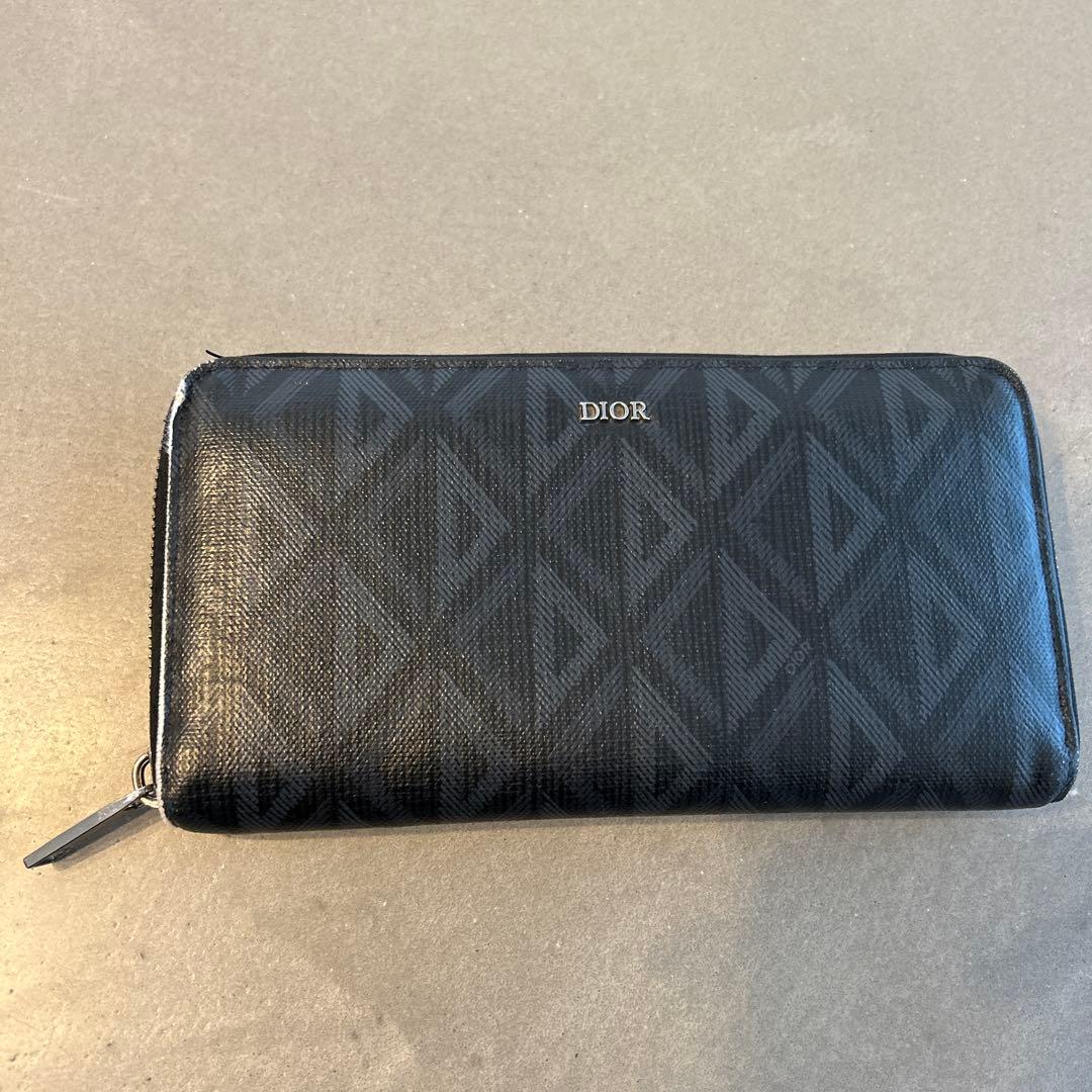 Dior ブラック ダイヤモンドパターン 長財布
