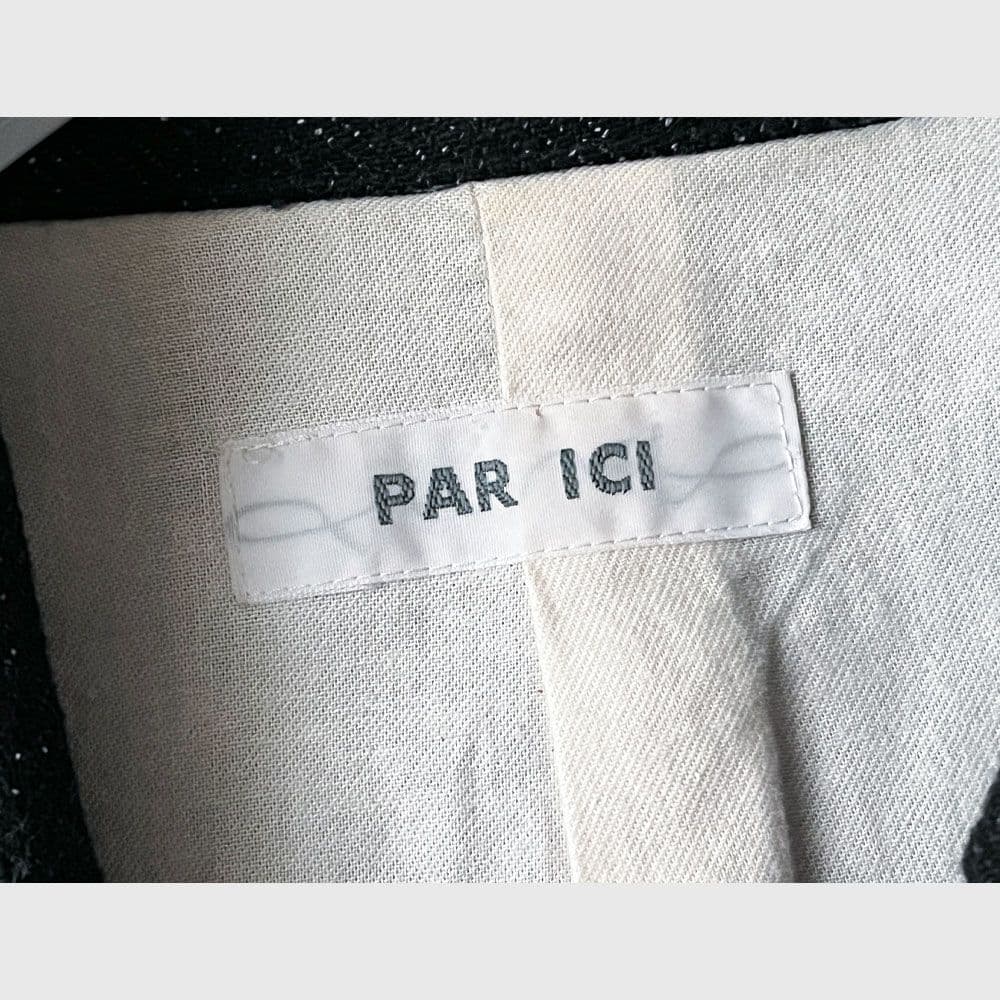 パーリッシィ ウール ロングコート ダブルブレスト ベルト 黒 ゆったり D19