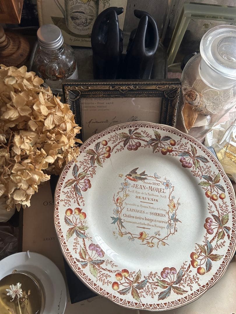 フランスアンティーク ショワジールロワ ツバメ 小鳥 鳥 さくらんぼ