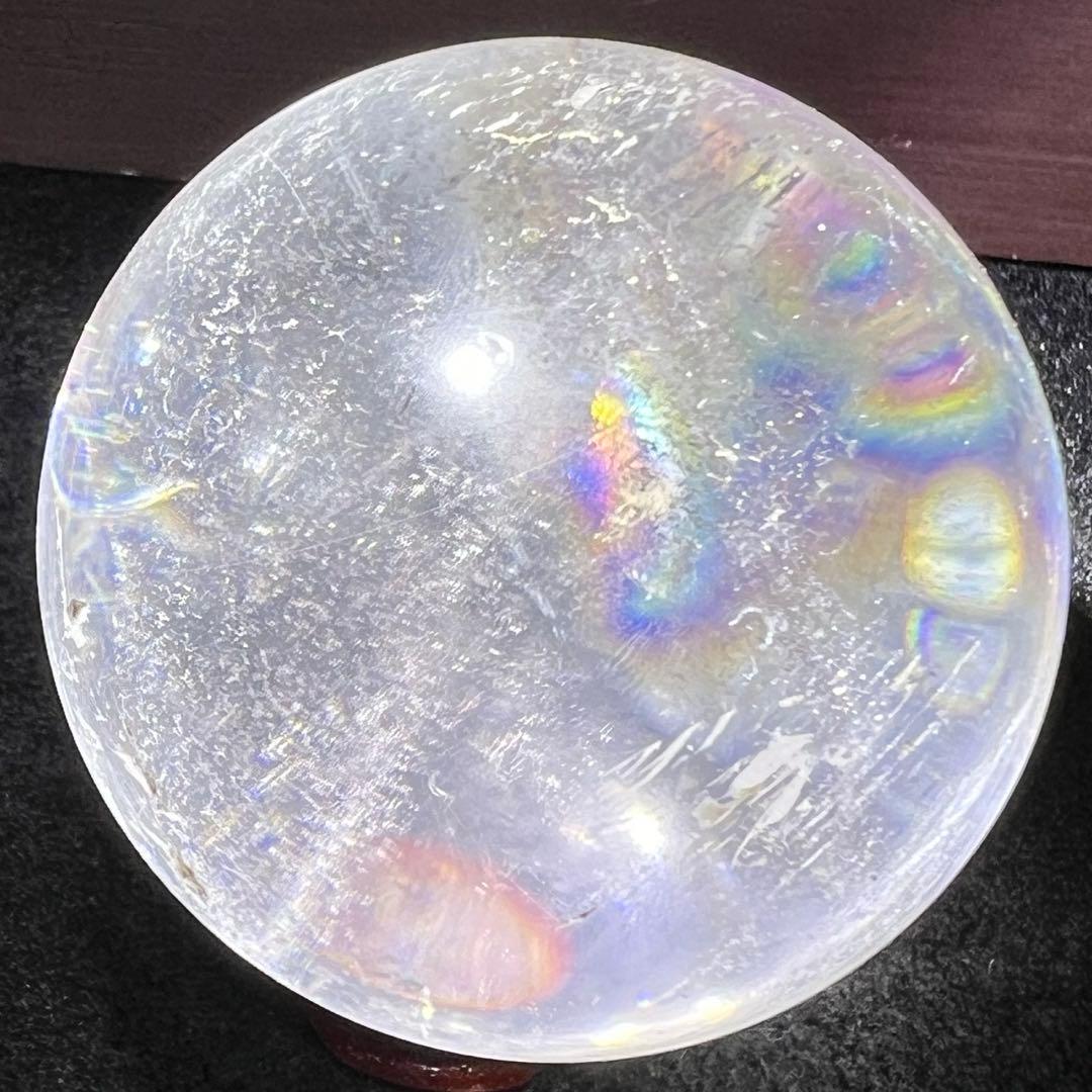 ヒマラヤ水晶 丸玉 スフィア 虹入り レインボー 天然石 置物 鑑賞石