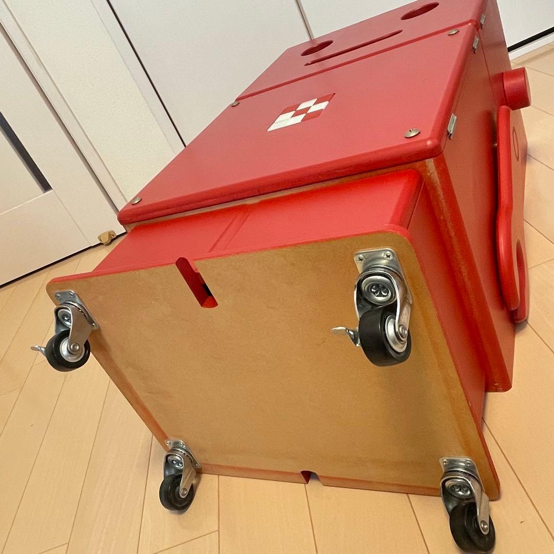 木製収納ロボ ロビット レッド 収納家具キャスター付き