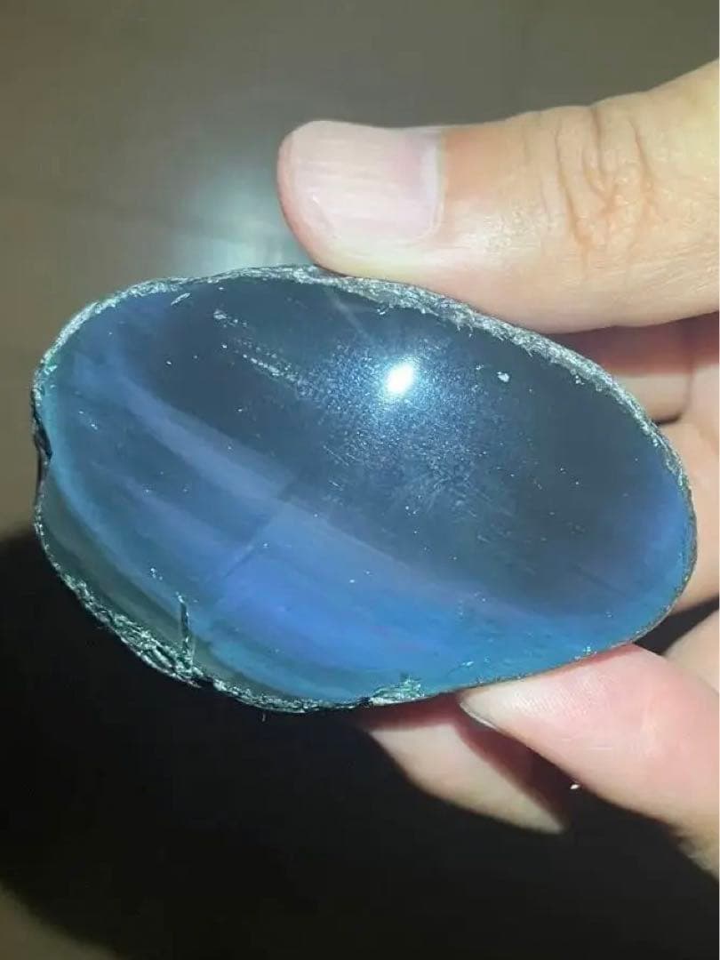 研磨品　十勝石玲瓏　ブルー、パープルシラー　レインボーオブシディアン