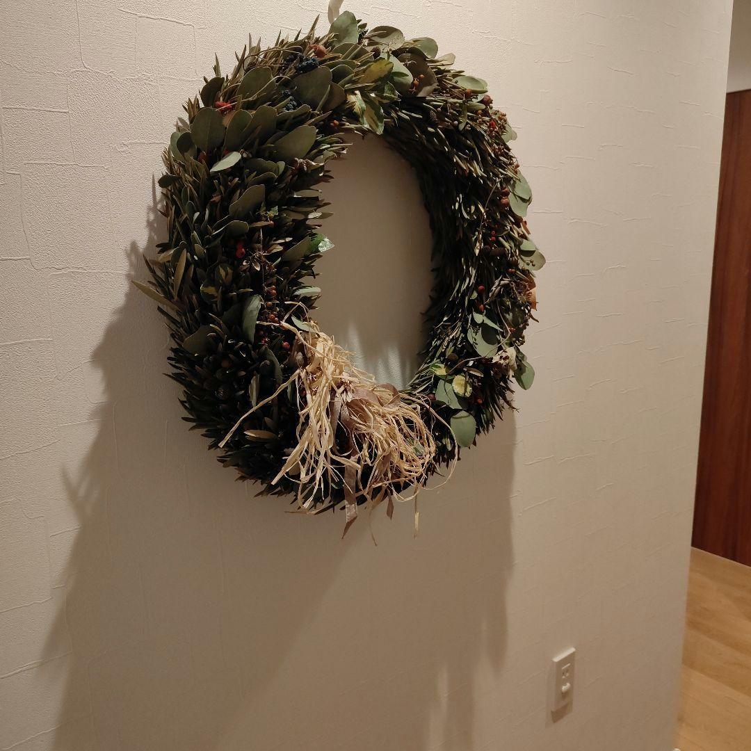 特大リース 直径55cm &スワッグセット オリーブ ユーカリポポラスお正月飾り