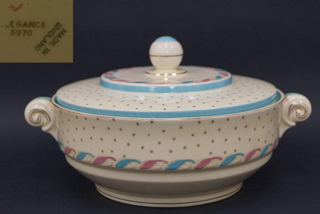 ELEGANCE(エレガンス)アンティーク チュリーン 色絵 蓋付陶器