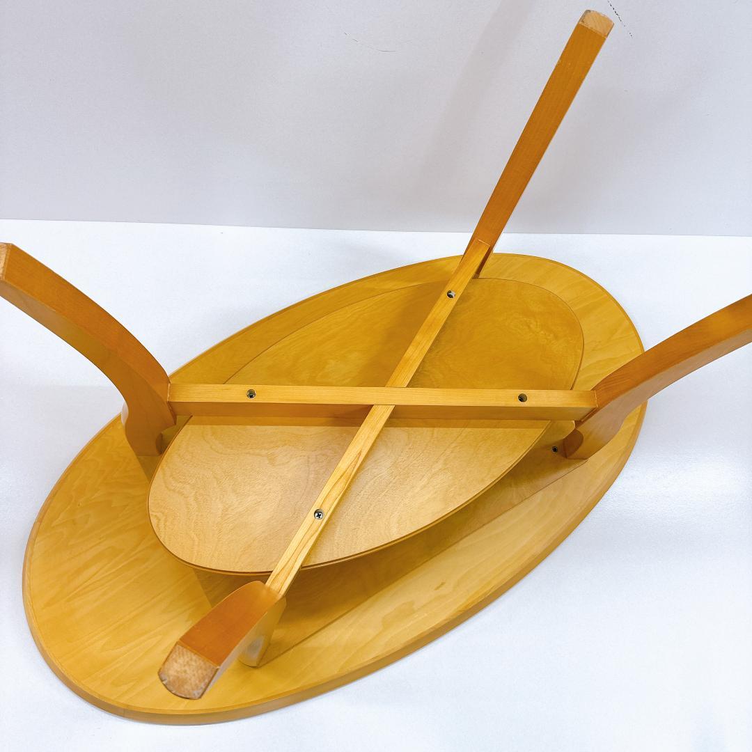 【良品】モリシゲ 木製 センターテーブル 楕円形