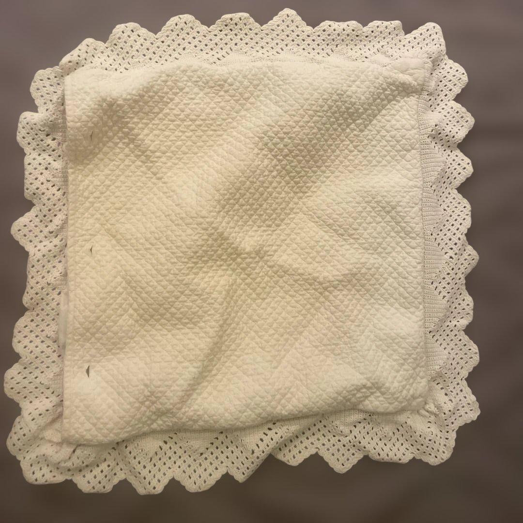 ラルフローレン ホーム　ホワイト レースエッジ クッションカバー