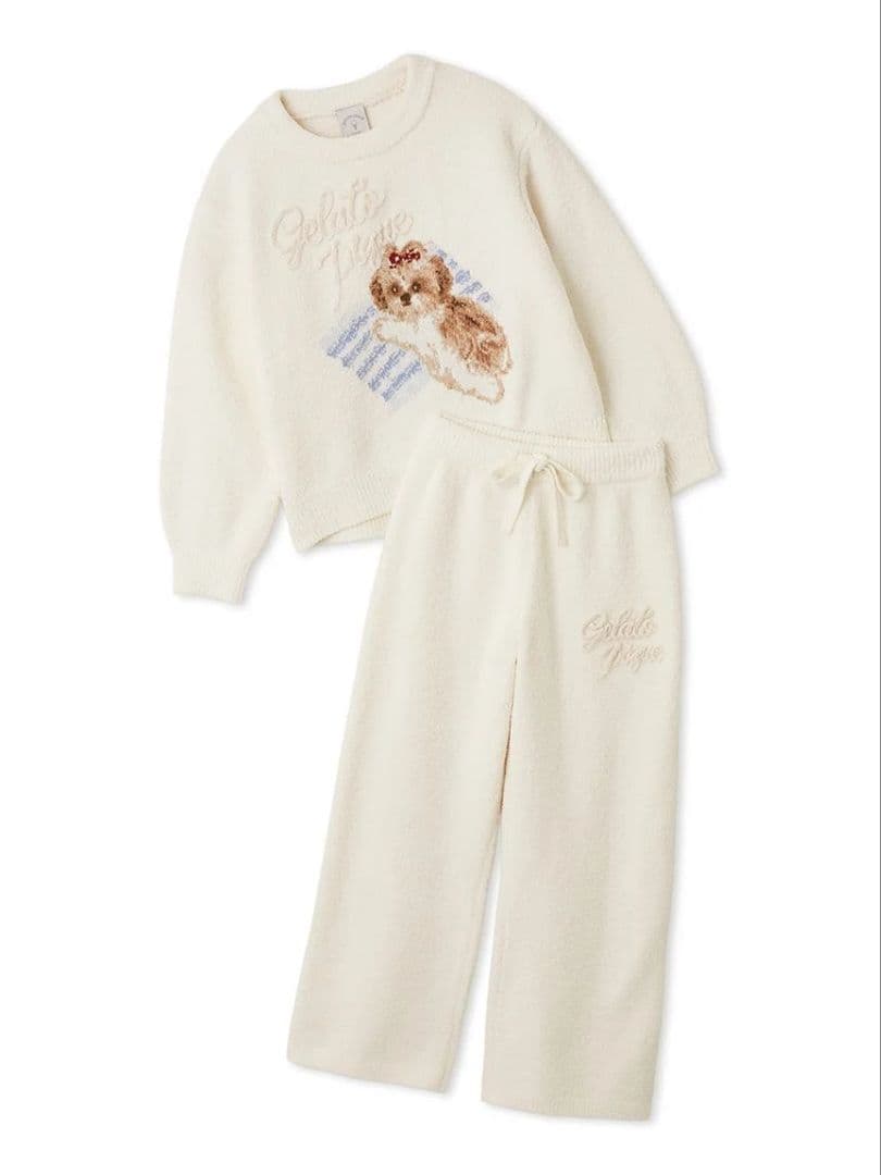 【JUNIOR】シーズーワンポイントジャガードプルオーバー&ロングパンツセット