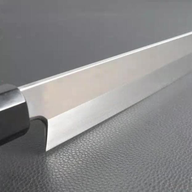 10109 勘所型切付包丁 尺寸 刺身包丁 刃は究極の切れ味 黒檀黒水牛角八角柄