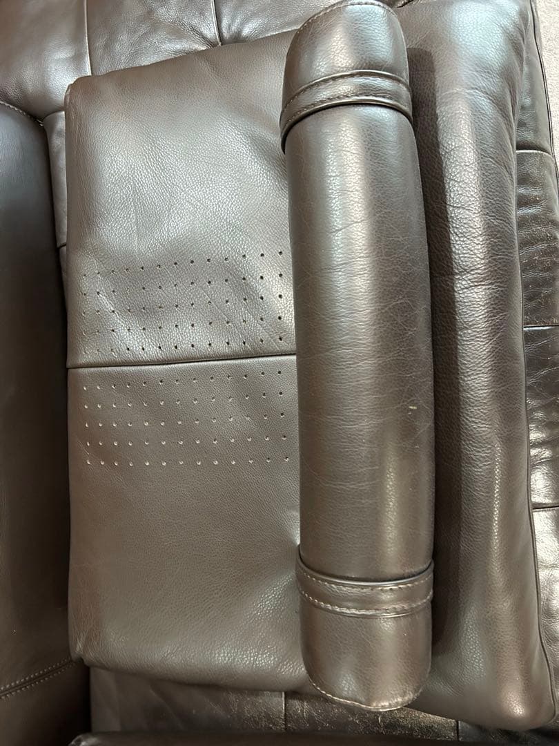 大塚家具 LSコンフォート カウチソファーの背もたれ 総革 ダークブラウン 2個