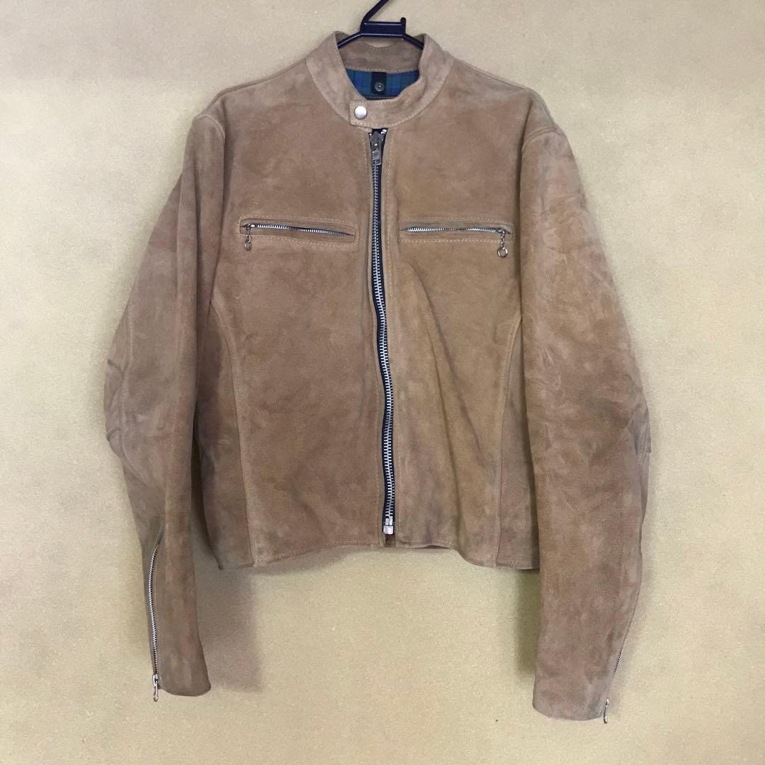 vanson バンソンキャメルスエード ライダースジャケット 38(M)