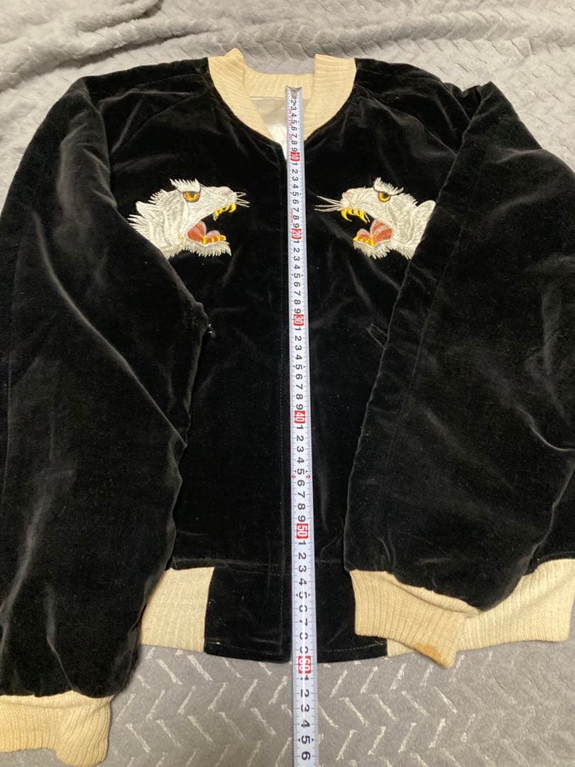 50s 別珍　スカジャン　スーベニア　リバーシブル　虎　鷹　ビッグサイズ