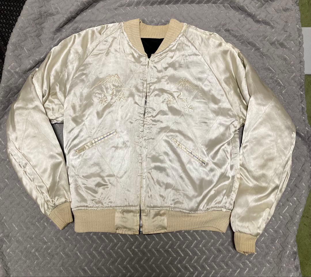 50s 別珍　スカジャン　スーベニア　リバーシブル　虎　鷹　ビッグサイズ