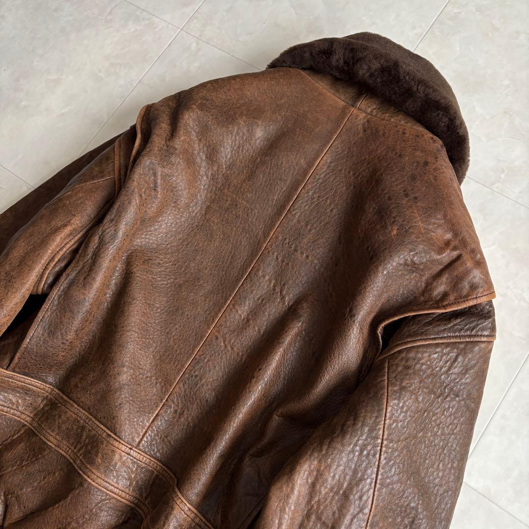 80s vintage 羊革 G-1 レザーフライトジャケット ライナー付 L