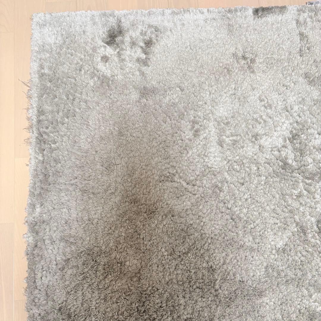 日本製 シャギーラグカーペット 174×132 ライトグレー 住江織物株式会社