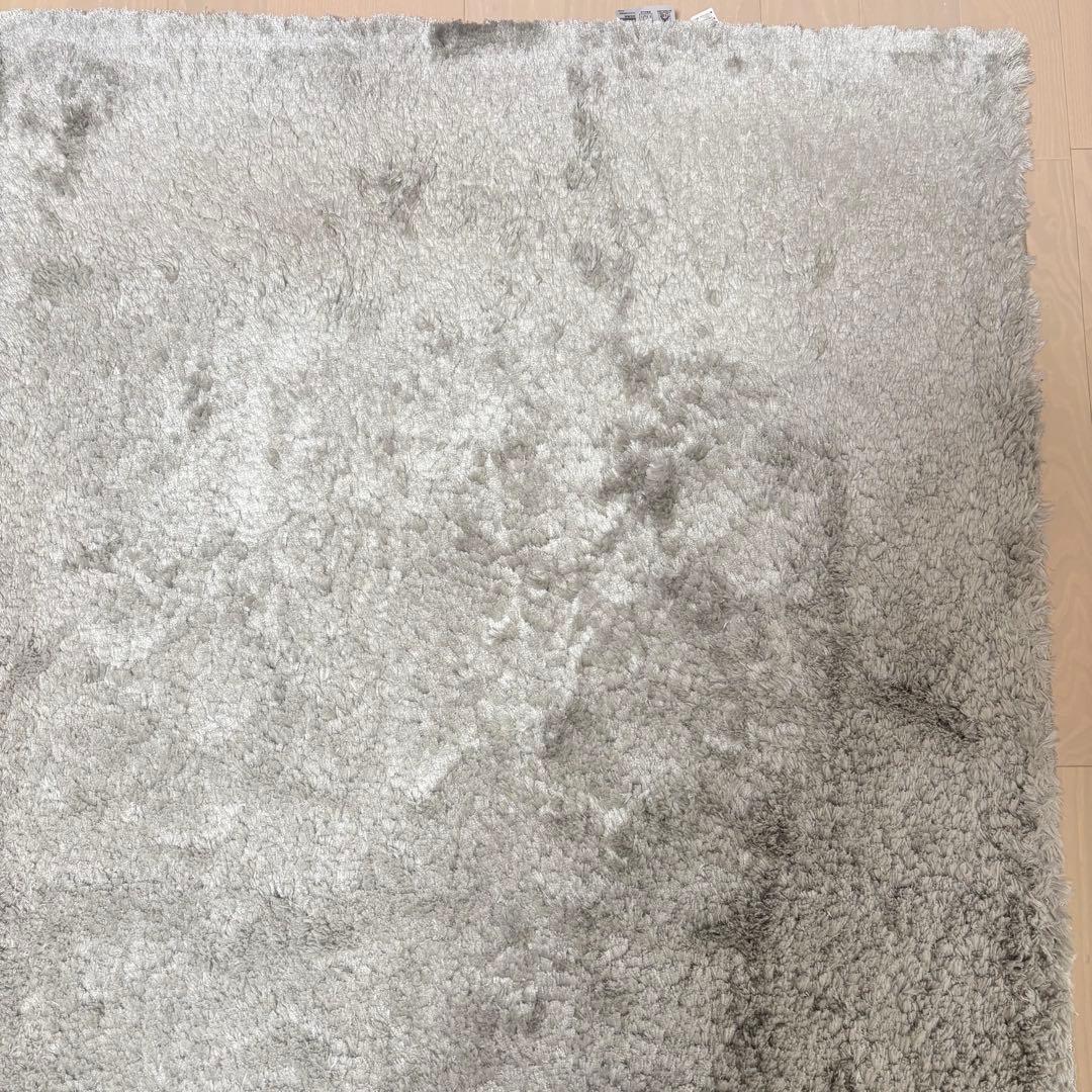 日本製 シャギーラグカーペット 174×132 ライトグレー 住江織物株式会社