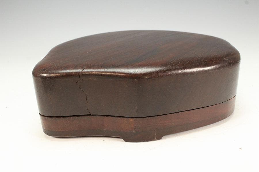 中国美術 硯 蓮 端渓 紫檀箱 文房具(K-LC729)