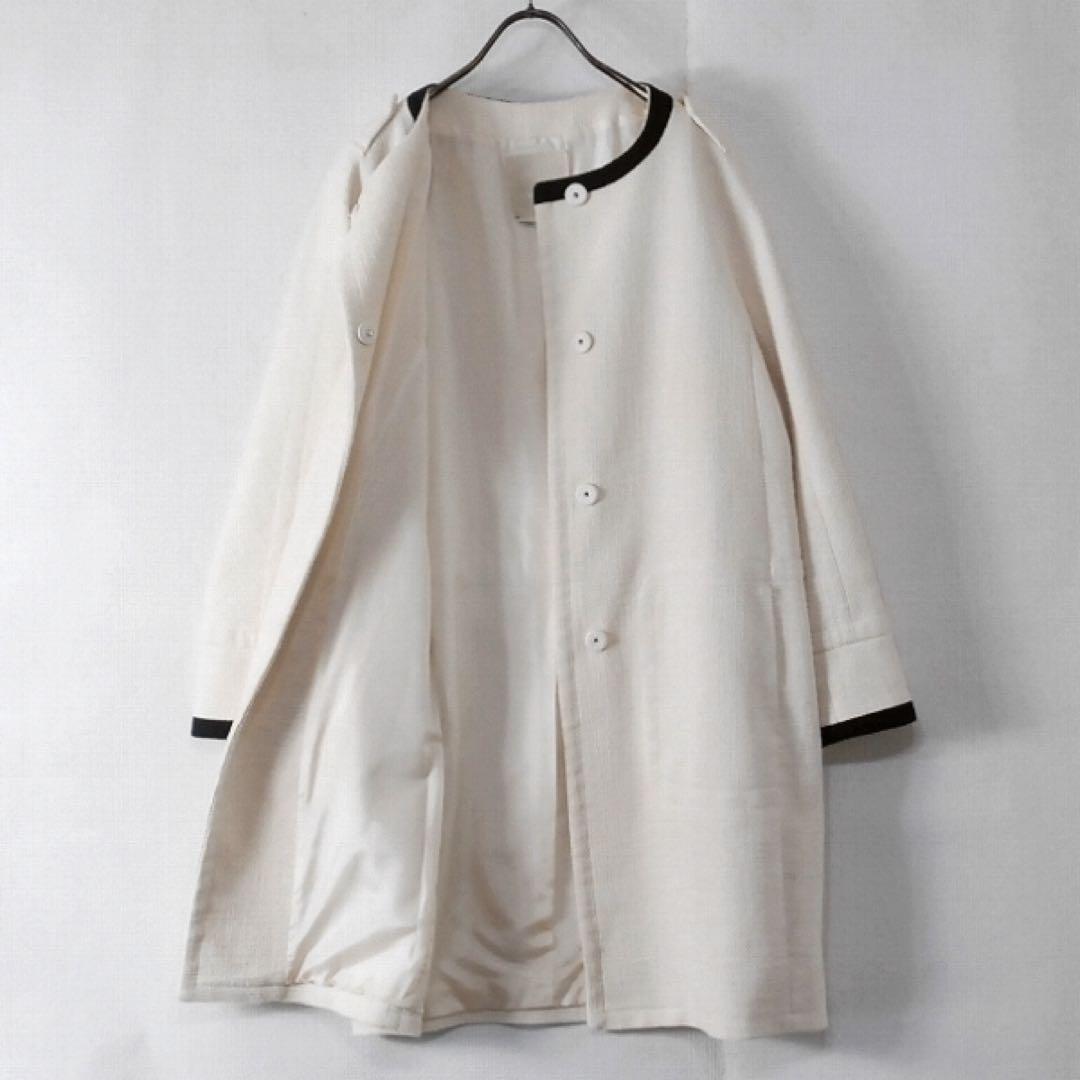 S’MaxMara マックスマーラ / ツイード調 ノーカラーコート アイボリー