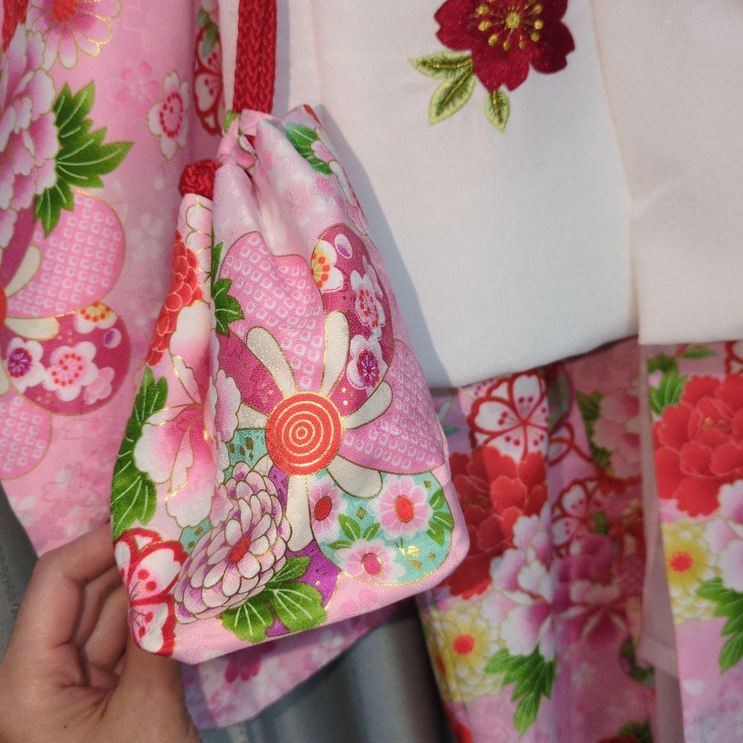【極美品】草履込み　七五三 3歳用着物 花柄刺繍　ピンク