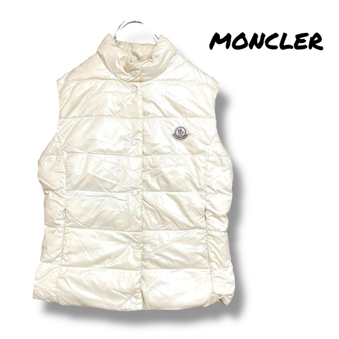 MONCLER モンクレール ダウン ベスト ワッペン ロゴ スナップ ホワイト