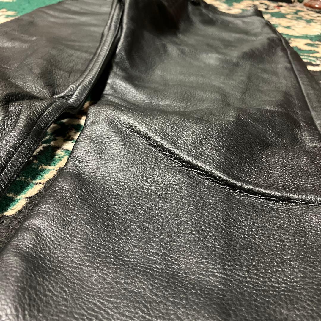 ユナイテッドアローズ　ブルーレーベル　牛革　レザーパンツ　ブラック