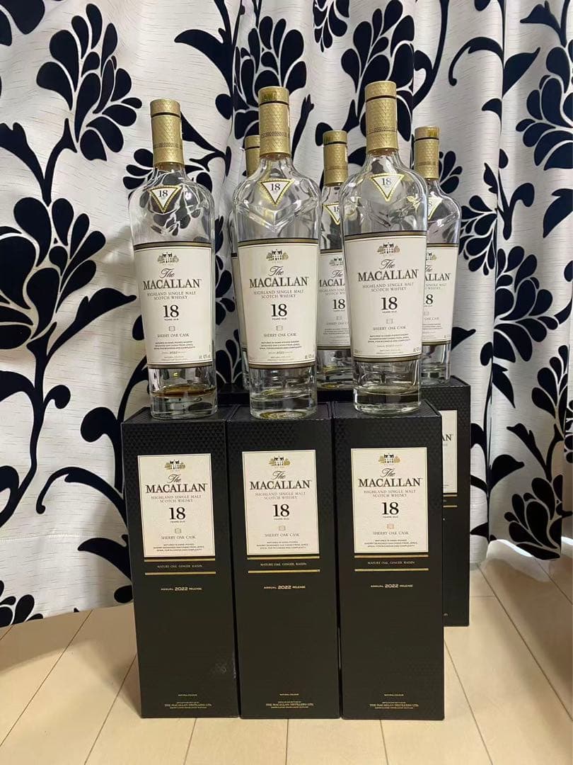 MACALLAN マッカラン 18年 シェリーオーク 700ml空瓶 6本 空箱
