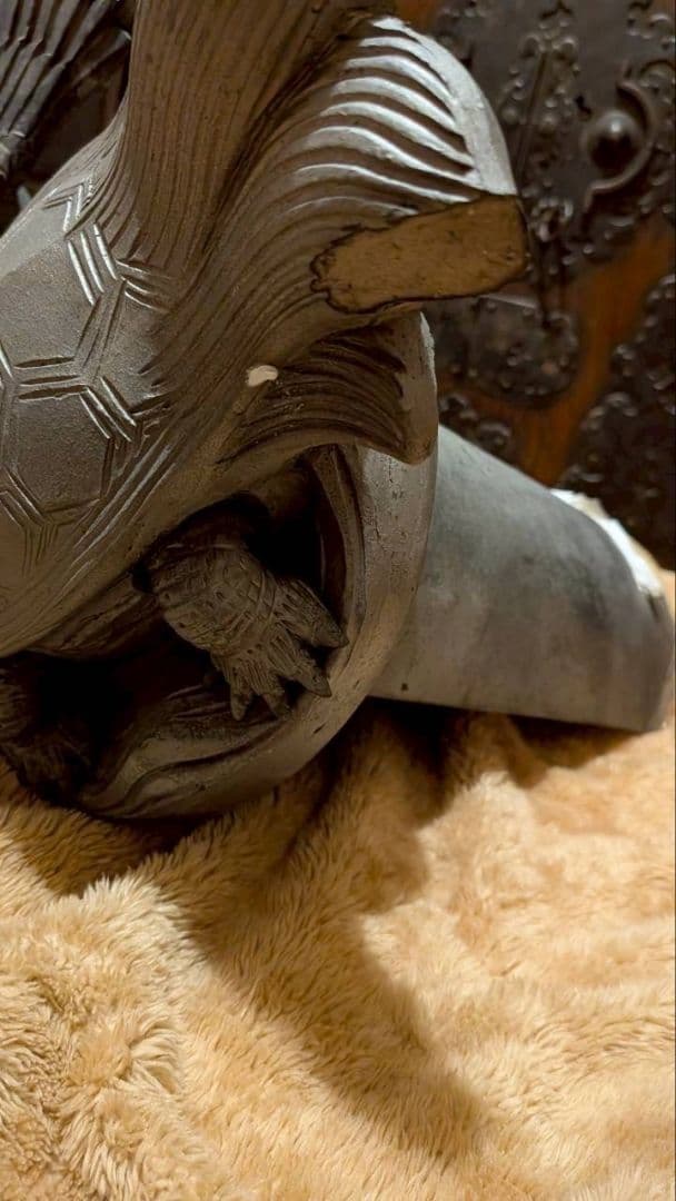 お*ん様 鬼瓦 棟飾り 飾り瓦 超希少品！鶴2羽、亀、鯉の 4点セット 縁起物