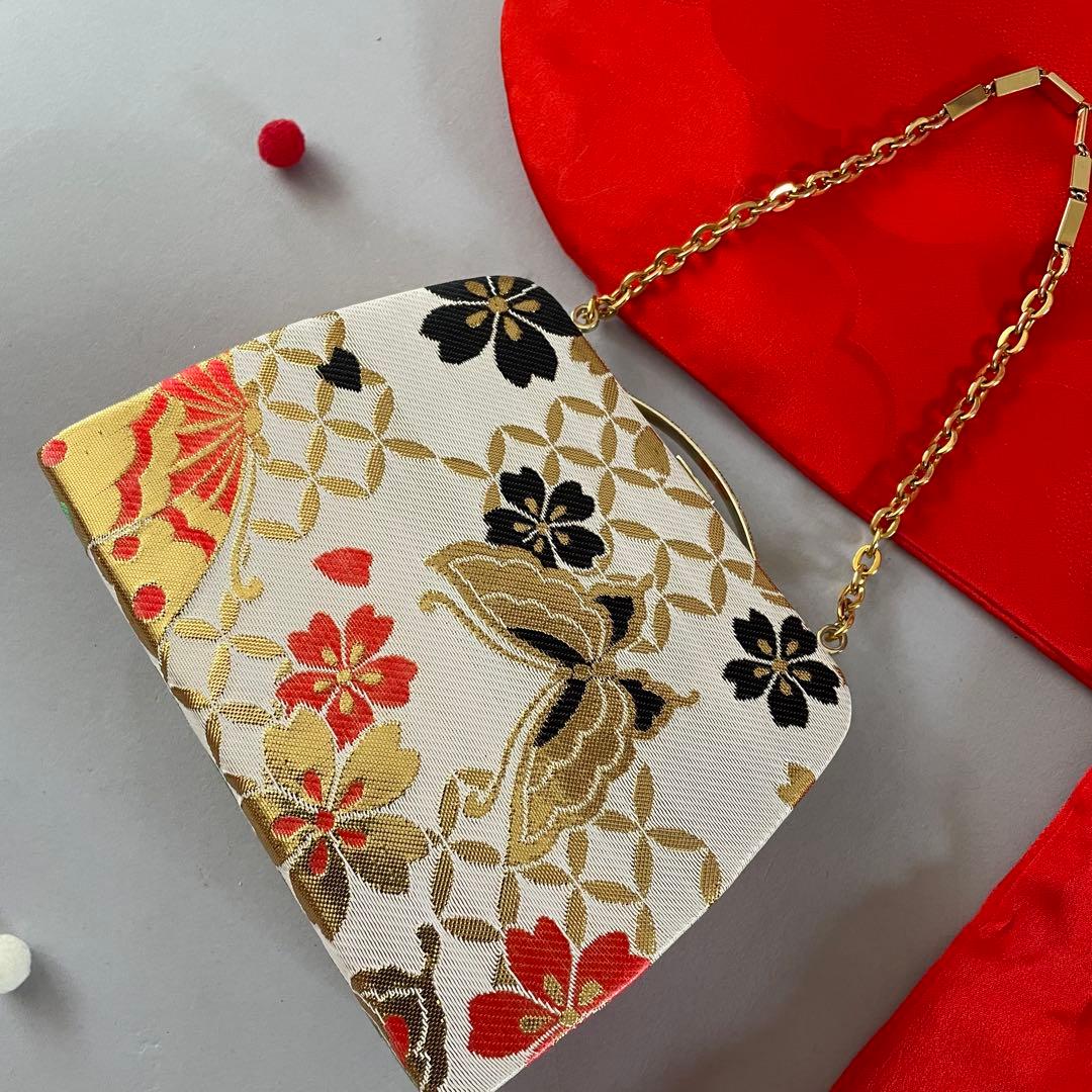 七五三　3歳　正絹お着物セット　髪飾り付き