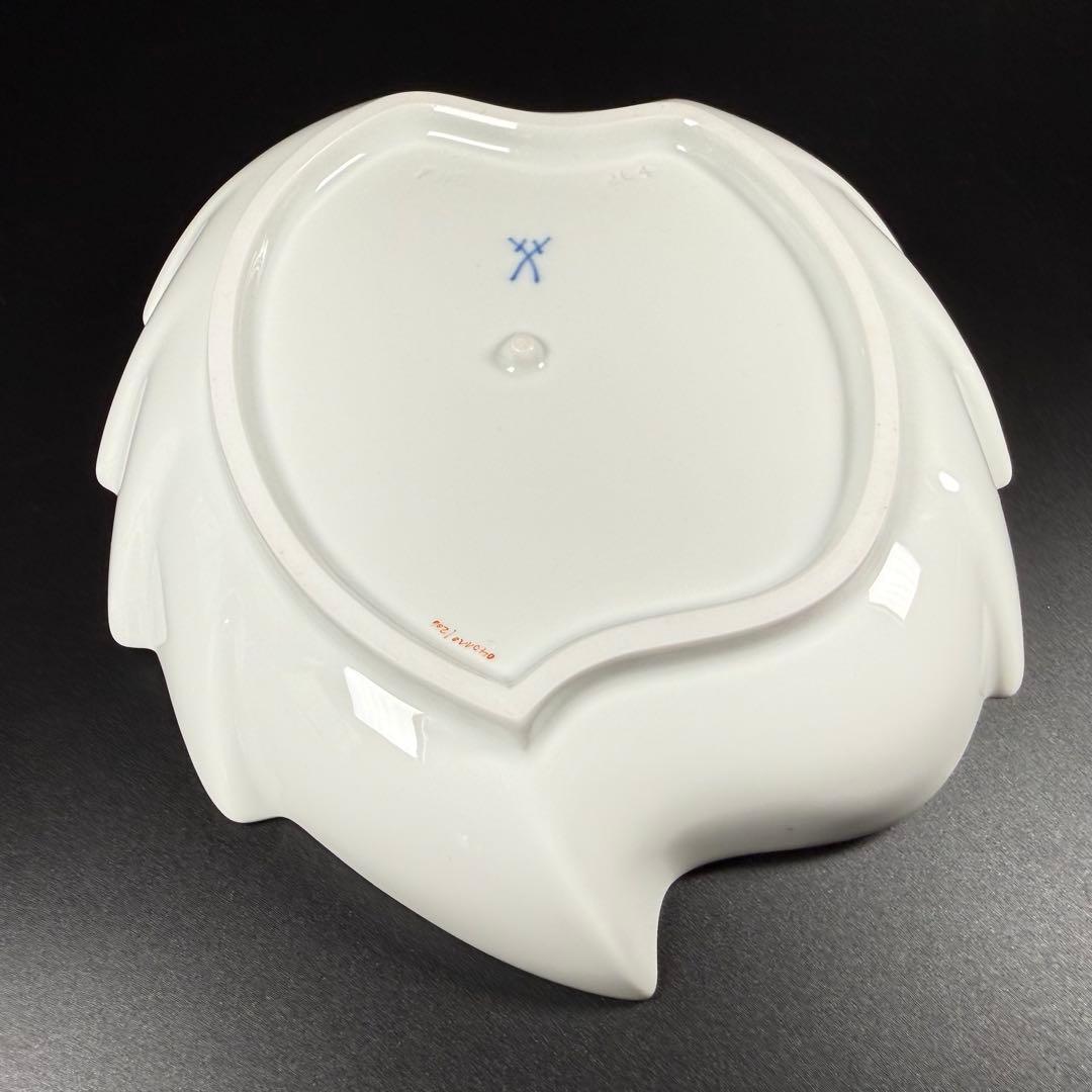 未使用 マイセン 金彩 2つ花 ケシ リーフディッシュ(約19cm)1枚、1級
