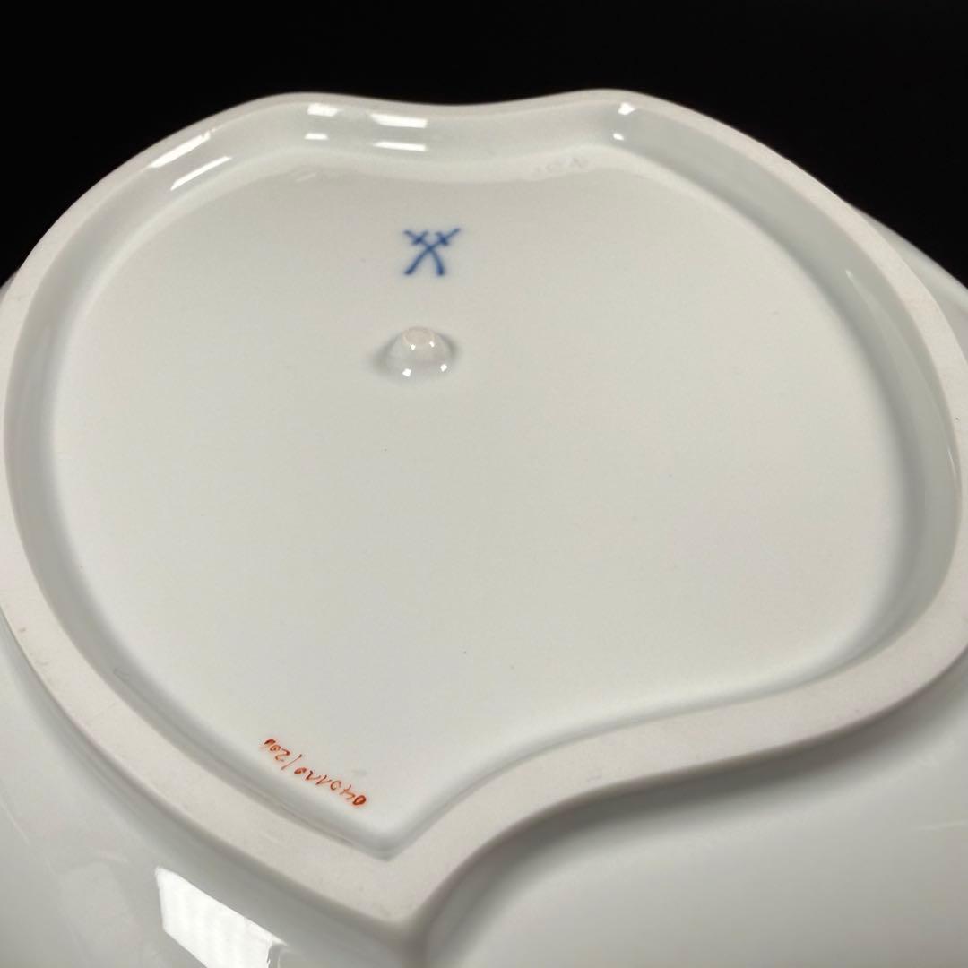 未使用 マイセン 金彩 2つ花 ケシ リーフディッシュ(約19cm)1枚、1級