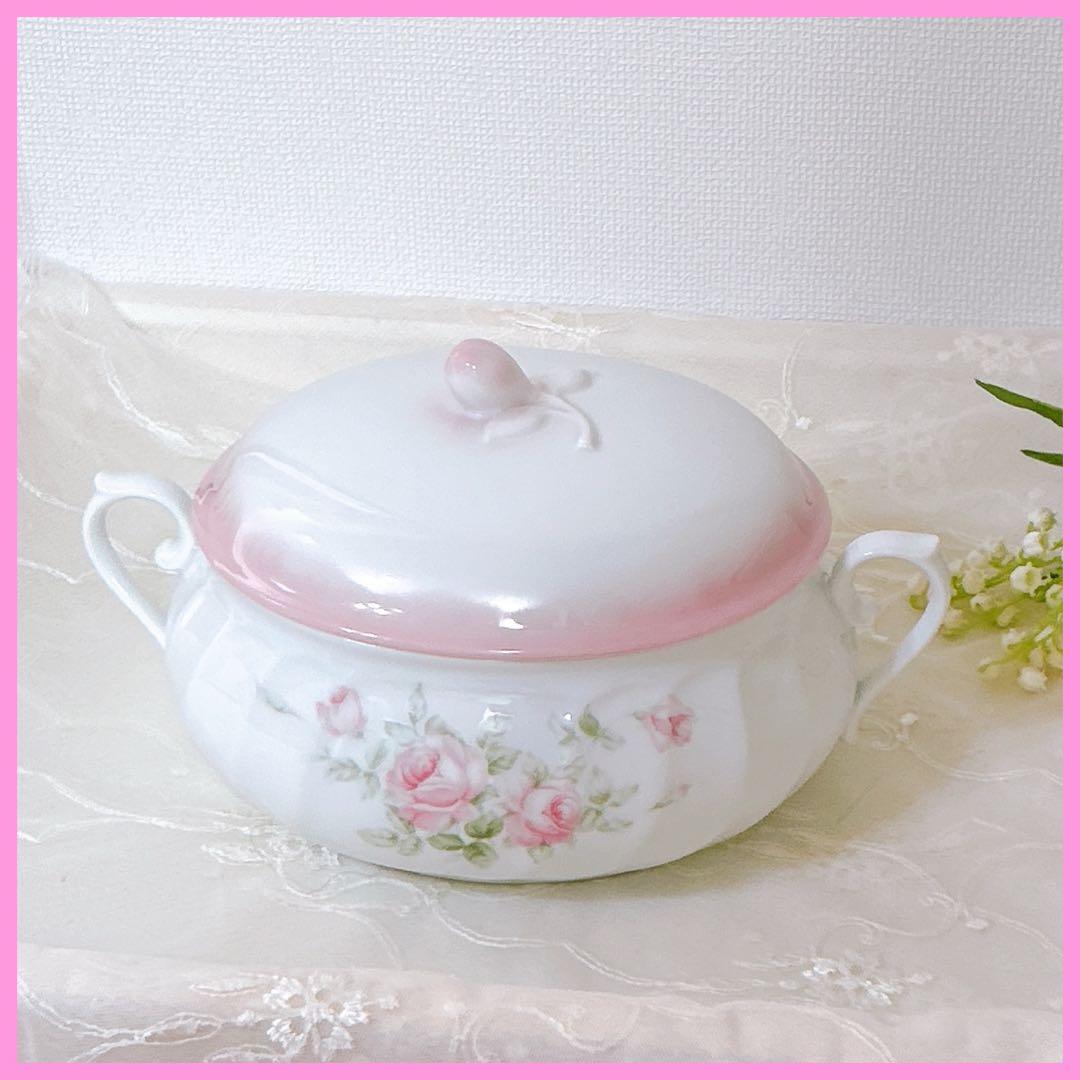 新品スープチューリン キャサリン柄 プランドパリ陶器キャセロール/イマン マニー