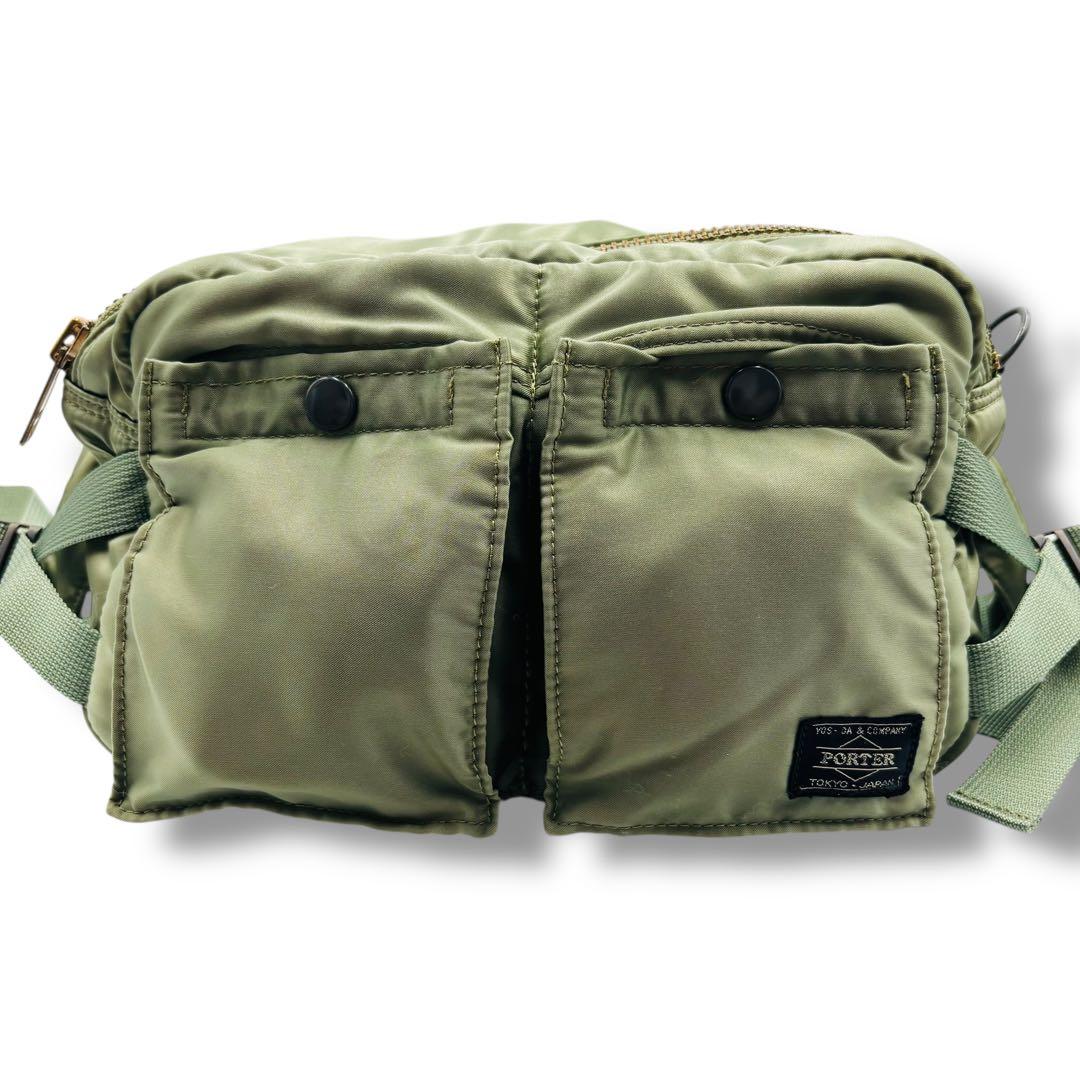 PORTER ボディ ウエストバッグ タンカーナイロン セージグリーン 2way