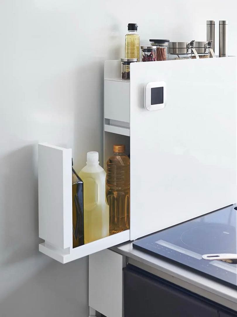 隠せる調味料ラック タワー ２段 WH tower